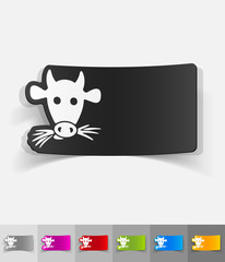 realistic design element. muzzle cow