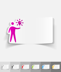 realistic design element. man and light bulb