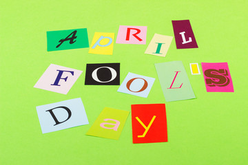 April fool's day, paper letters