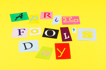 April fool's day, paper letters