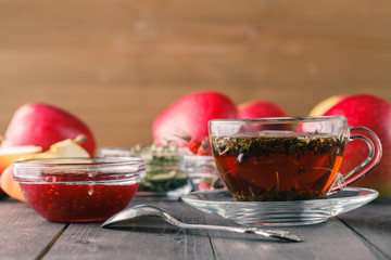 raspberry jam and tea