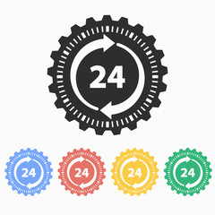 24 hour service - vector icon.