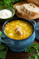 Schi- traditional Russian cabbage soup.