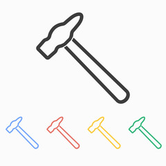 Hammer  - vector icon.