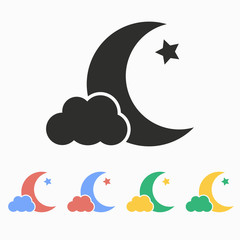 Naklejka premium Moon star - vector icon.