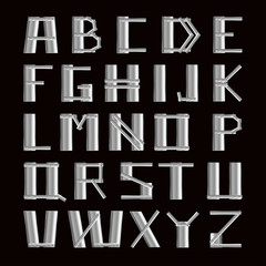 Metal font concept for constructions