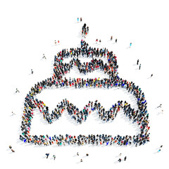 people shape  cake sweet