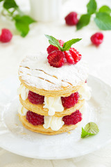 Millefeuille with raspberry