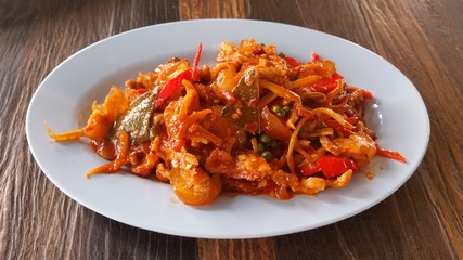Stir Fried Wild Boar with Red Curry