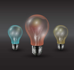 Colorful light bulbs vector
