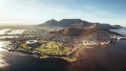Crédence en verre imprimé Montagne de la Table Vue aérienne de Cape Town, Afrique du Sud