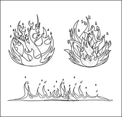 Fire icon Line art