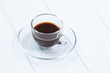 Espresso cup of black coffee