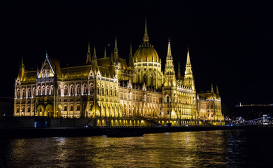 Hungarian Parliament in Budapest city.