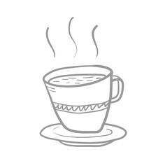 Hot Coffee Doodle, a hand drawn vector doodle illustration of a hot coffee beverage.