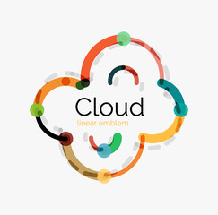 Flat design cloud icon, background