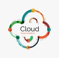 Flat design cloud icon, background