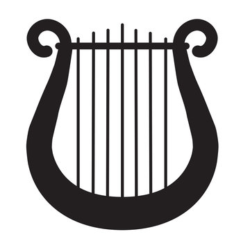 Ancient, classic harp -vector icon.