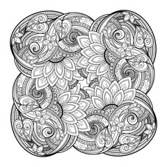 Vector Monochrome Floral Background