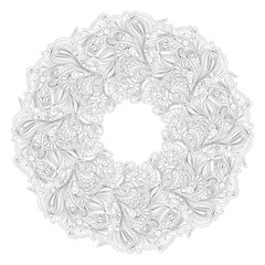 Vector Monochrome Floral Background