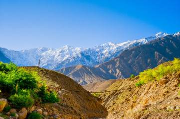 Beautiful Landscape of Shispare peak in Autumn season. Northern Area of Pakistan