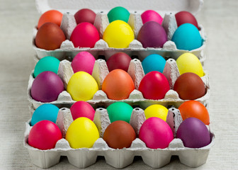 Multi-colored Easter eggs.