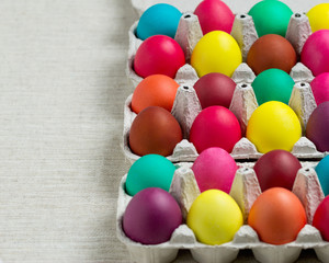 Multi-colored Easter eggs.