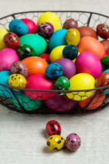 Multi-colored Easter eggs.