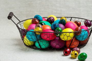 Multi-colored Easter eggs.