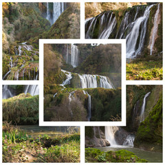 Collage con le foto della cascata delle Marmore