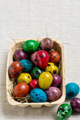 Multi-colored Easter eggs.