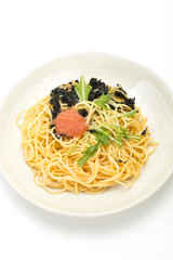 食　スパゲッティ　和風明太子パスタ　和洋折衷　白バック
