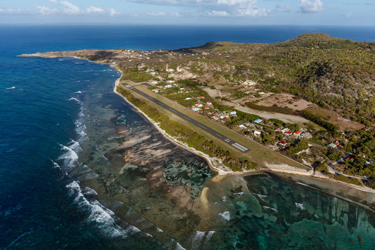 Guadeloupe, La Désirade, plages et aéroport, Stock Photo