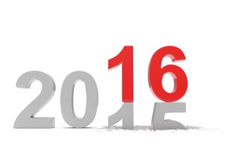 2015-2016 change new year 2016 isolated