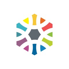 color hexagon logo