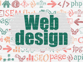 Obraz premium Web design concept: Web Design on wall background