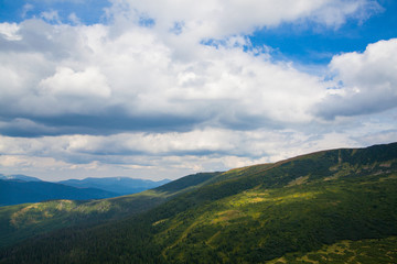 Carpathian mountains in Ukraine