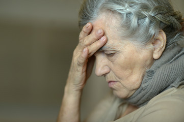 Fototapeta premium Portrait of a sick elderly woman