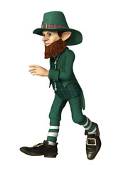 Fantasy Leprechaun on White