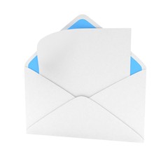 open mail with white blank