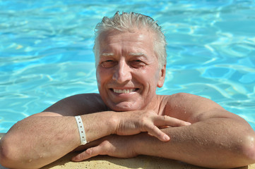 Senior Man in Swimming Pool