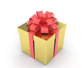 gift box with bows isolated on white