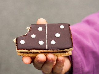Cake dominoes in the range of several pieces
