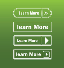 Learn More vector Buttons set. Ghost style.