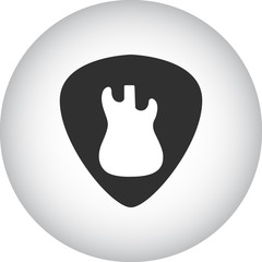 Stylish guitar plectrum pick simple icon on round background