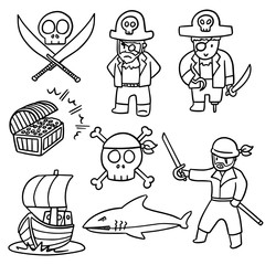 vector set of pirate