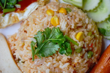 American fried rice Thai applied food on dish