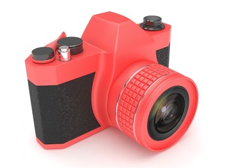 Retro camera isolated on white background