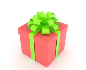 gift box with bows isolated on white