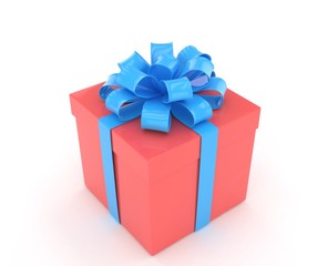 gift box with bows isolated on white